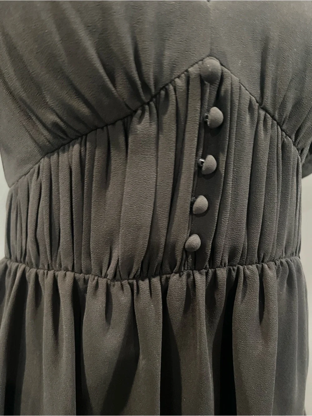 Michael Kors Charcoal V-Neck Peplum Blouse